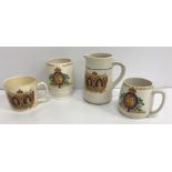 Two boxes containing assorted commemorative wares comprising mugs, beakers, jugs,