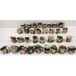 A collection of miniature Royal Doulton Toby jugs comprising "The London Bobby" (D6763),