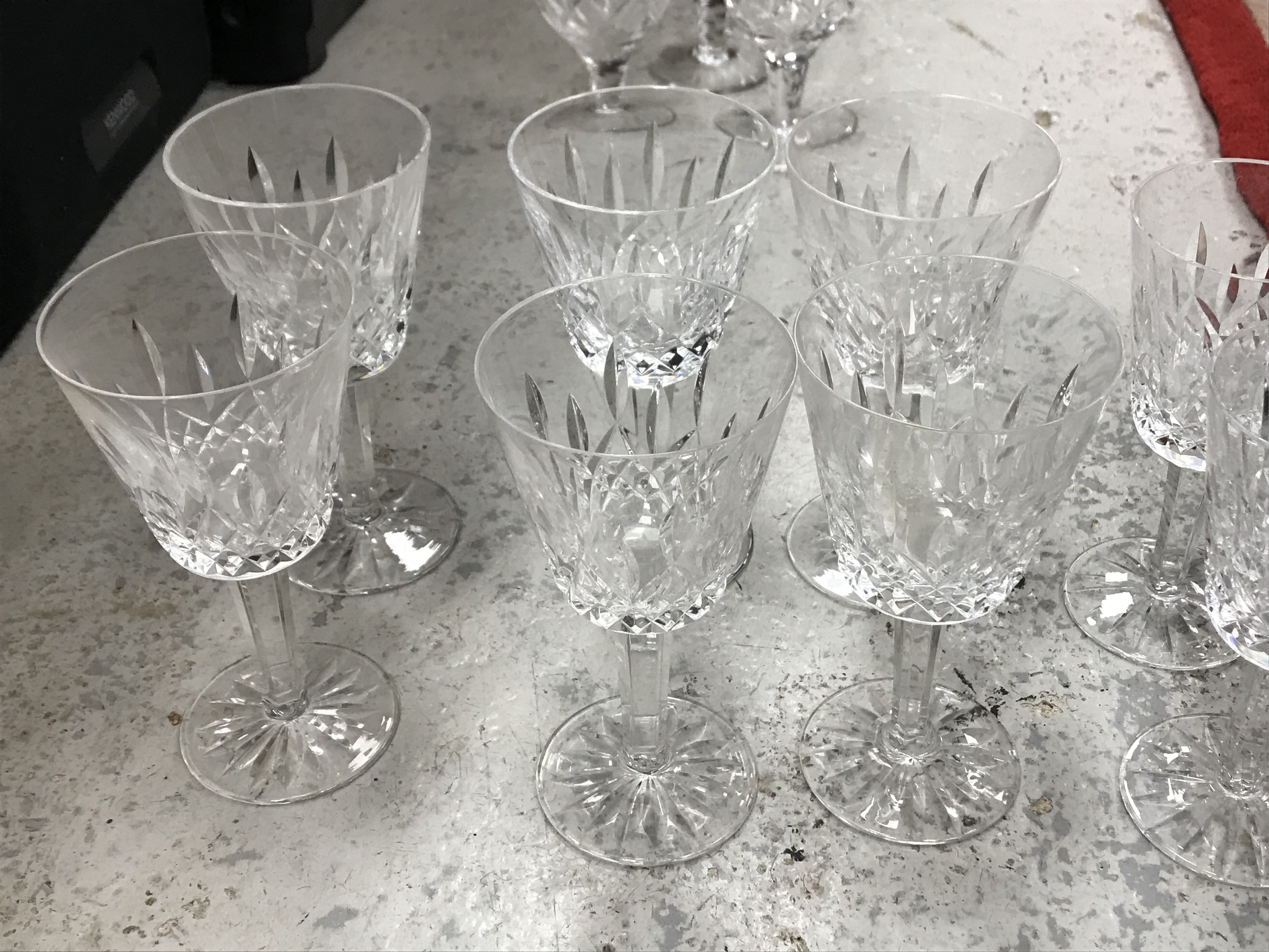 A large collection of glassware to include six Waterford crystal red wine glasses and six matching - Image 10 of 15