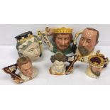 A collection of Royal Doulton character jugs comprising small King George VI Coronation (D7167)