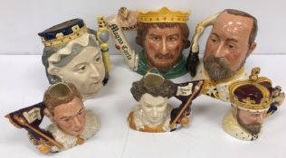 A collection of Royal Doulton character jugs comprising small King George VI Coronation (D7167)