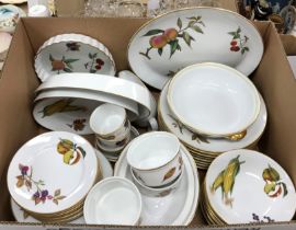 A collection of Royal Worcester Evesham pattern dinner wares including eight dinner plates,