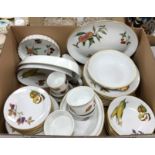 A collection of Royal Worcester Evesham pattern dinner wares including eight dinner plates,