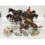 A collection of Beswick figures comprising "Thelwell Pony Express",
