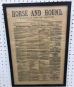 A framed and glazed edition of "Horse and Hound", Volume I No.