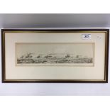 AFTER WILLIAM LIONEL WYLLIE "Various steam shipping", black and white etching,