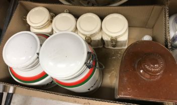 Seven boxes of assorted china wares to include various Victorian / Edwardian transfer decorated