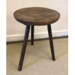 A 19th Century fruitwood cricket table,