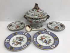 A collection of items to include a circa 1900 lidded tureen in the Imari palette together with a