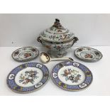 A collection of items to include a circa 1900 lidded tureen in the Imari palette together with a