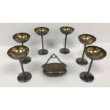 A set of six German 800 silver pedestal sorbet dishes,