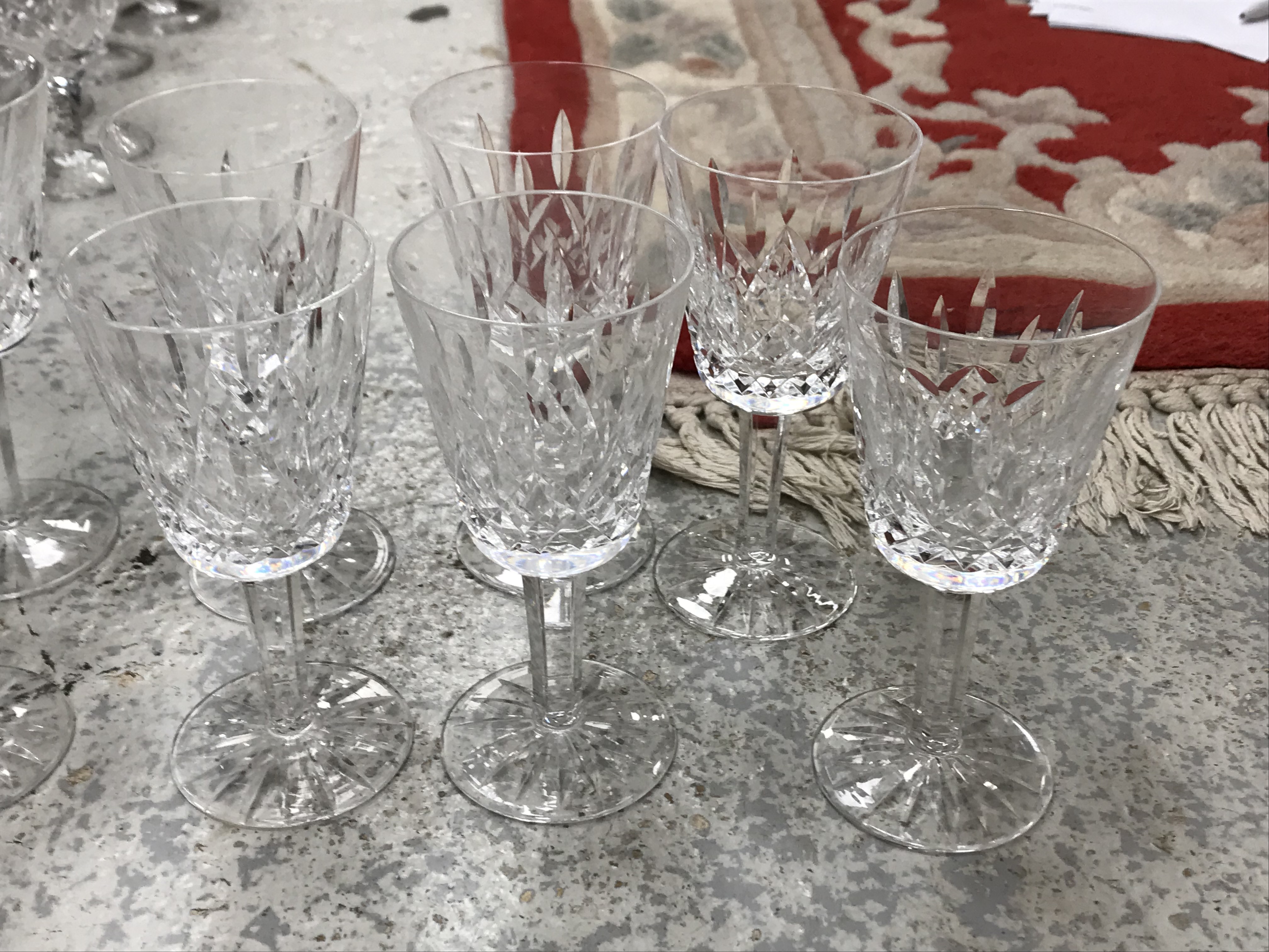 A large collection of glassware to include six Waterford crystal red wine glasses and six matching - Image 11 of 15