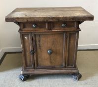 A late 17th or early 18th Century Italian walnut credenza or side cabinet,