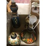 A hand-painted Kashmir lacquered table lamp,