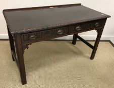 A circa 1900 mahogany side table in the Chippendale taste,