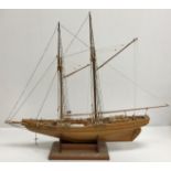 A 1:75 scale model "Bluenose II" (the last of the tall schooners), circa 1985,