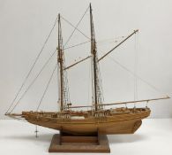 A 1:75 scale model "Bluenose II" (the last of the tall schooners), circa 1985,