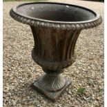 A 19th Century painted cast iron urn CONDITION REPORTS Approx 65 cm diameter at at