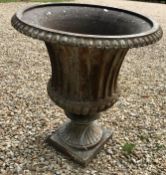 A 19th Century painted cast iron urn CONDITION REPORTS Approx 65 cm diameter at at