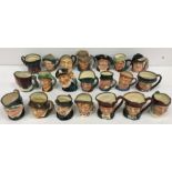 A collection of mid sized Royal Doulton character jugs comprising Toby Philpot,