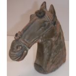 A Chinese painted terracotta horse head figure in the Han Dynasty style,