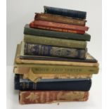 A collection of various books including DANIEL DEFOE "The Adventures of Robinson Crusoe",