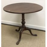 A 19th Century mahogany occasional table on pedestal base together with a set of four Victorian