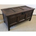 A 17th Century oak coffer,