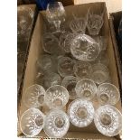 A large collection of glassware to include six Waterford crystal red wine glasses and six matching