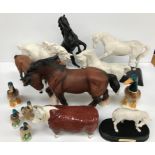 A collection of Royal Doulton and Beswick horses comprising Royal Doulton "Sunlight",