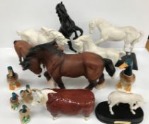 A collection of Royal Doulton and Beswick horses comprising Royal Doulton "Sunlight",