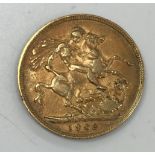 A 1908 Edward VII gold sovereign