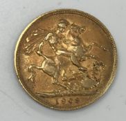 A 1908 Edward VII gold sovereign