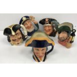 A collection of large Royal Doulton character jugs comprising Long John Silver (D6335),