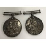 Two Great War medals, one inscribed "799032 Pte.W.G.Brooks 15-CANINF", the other "1215.Sgt.W.G.