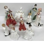 A collection of Royal Doulton figures comprising "Top o' the hill" (HN1834),