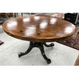 A Victorian burr walnut and marquetry inlaid loo table,