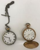 A Waltham gold plated cased pocket watch,
