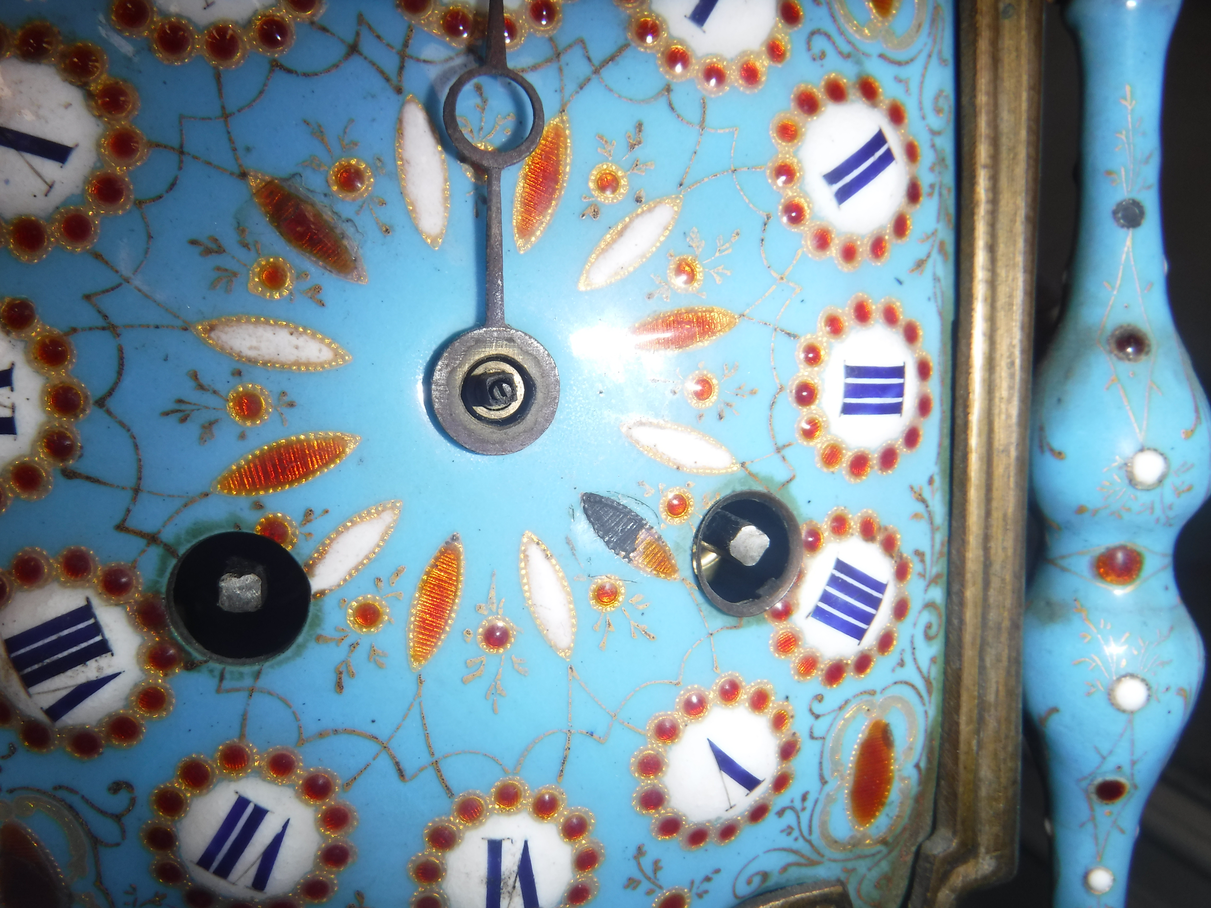 A 19th Century French gilt spelter and enamel cased mantel clock, - Image 11 of 24