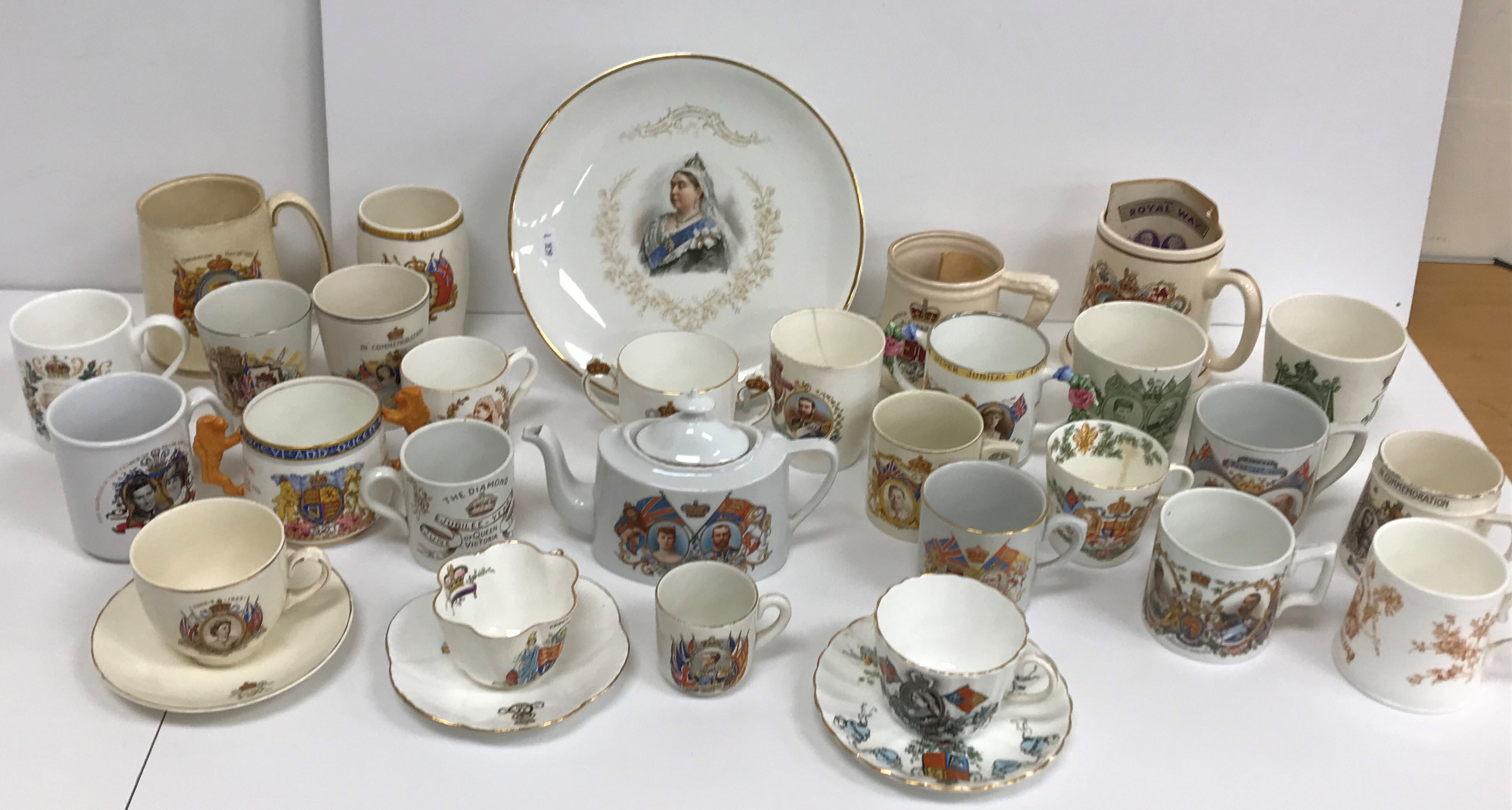 A collection of Royal Commemorative mugs, a teapot, plates, etc. - Image 2 of 2