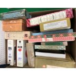 A box containing a collection of vintage and later jigsaw puzzles including Victory artistic jigsaw