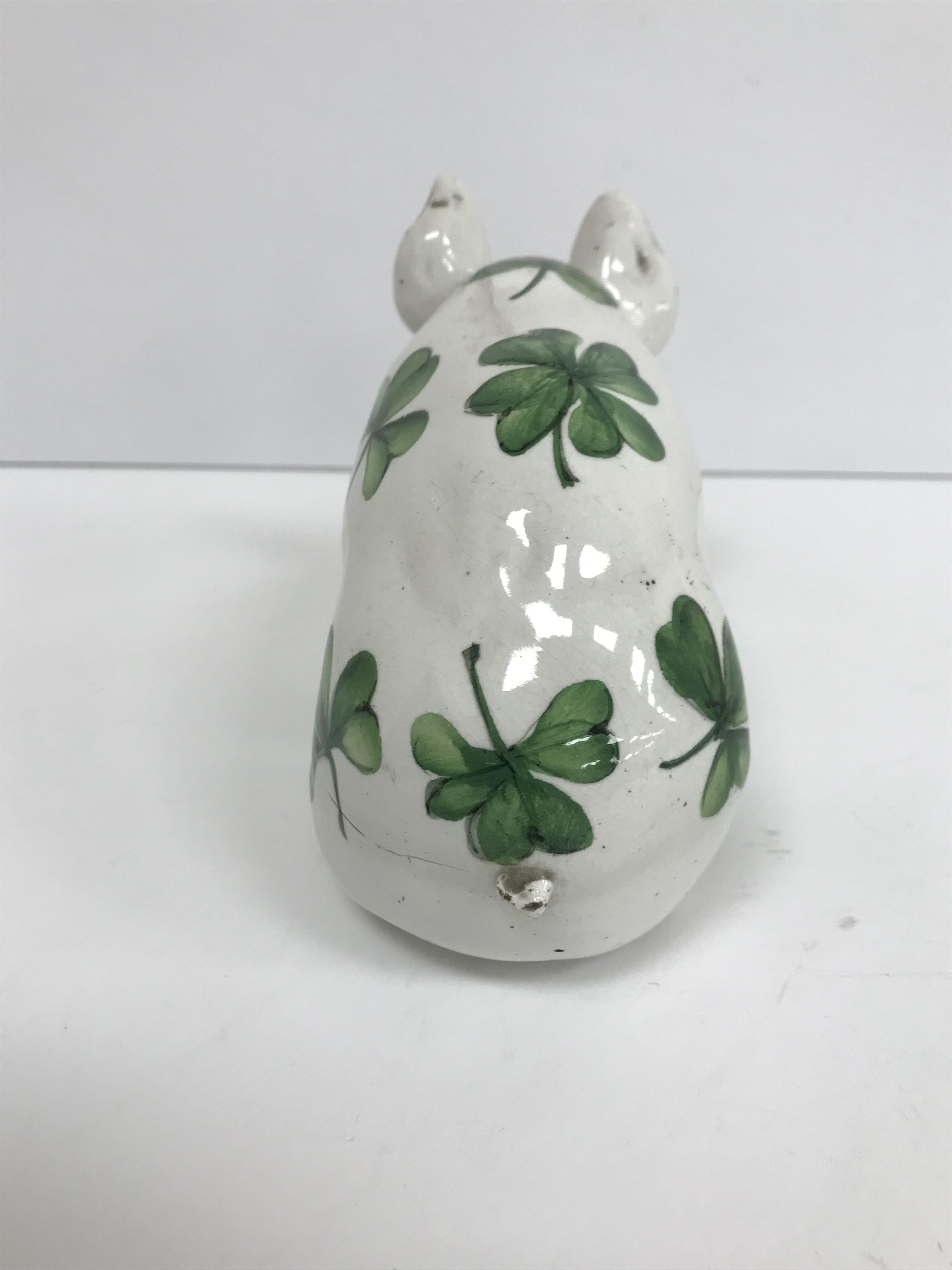 A Wemyss pottery pig with all over green clover decoration, - Image 5 of 6