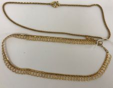 A 9 carat gold necklace of interlinked loop form,