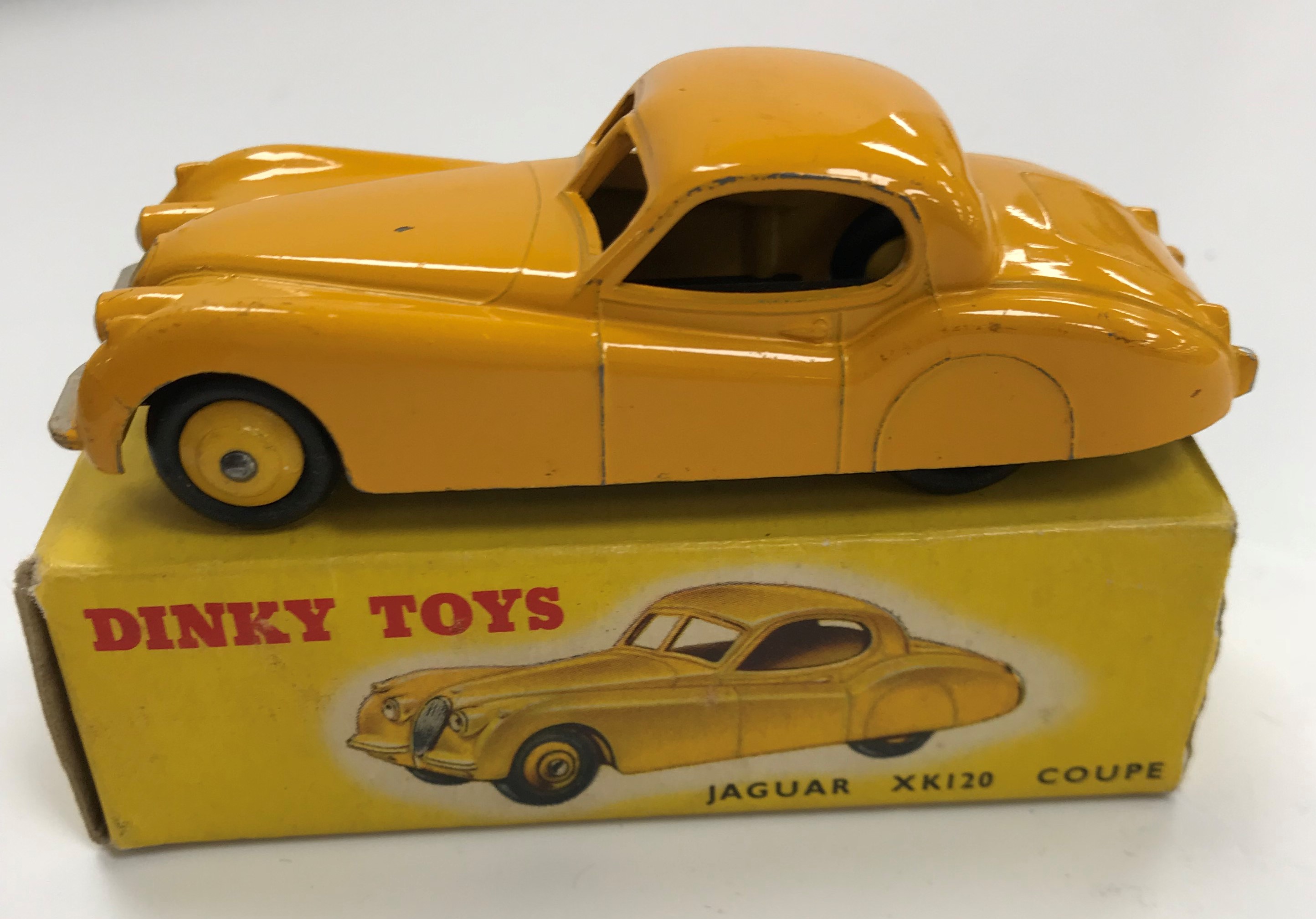 A Dinky Toys Triumph TR2 Sports (111) pale blue with racing paintwork and red hubs (boxed), - Image 5 of 5