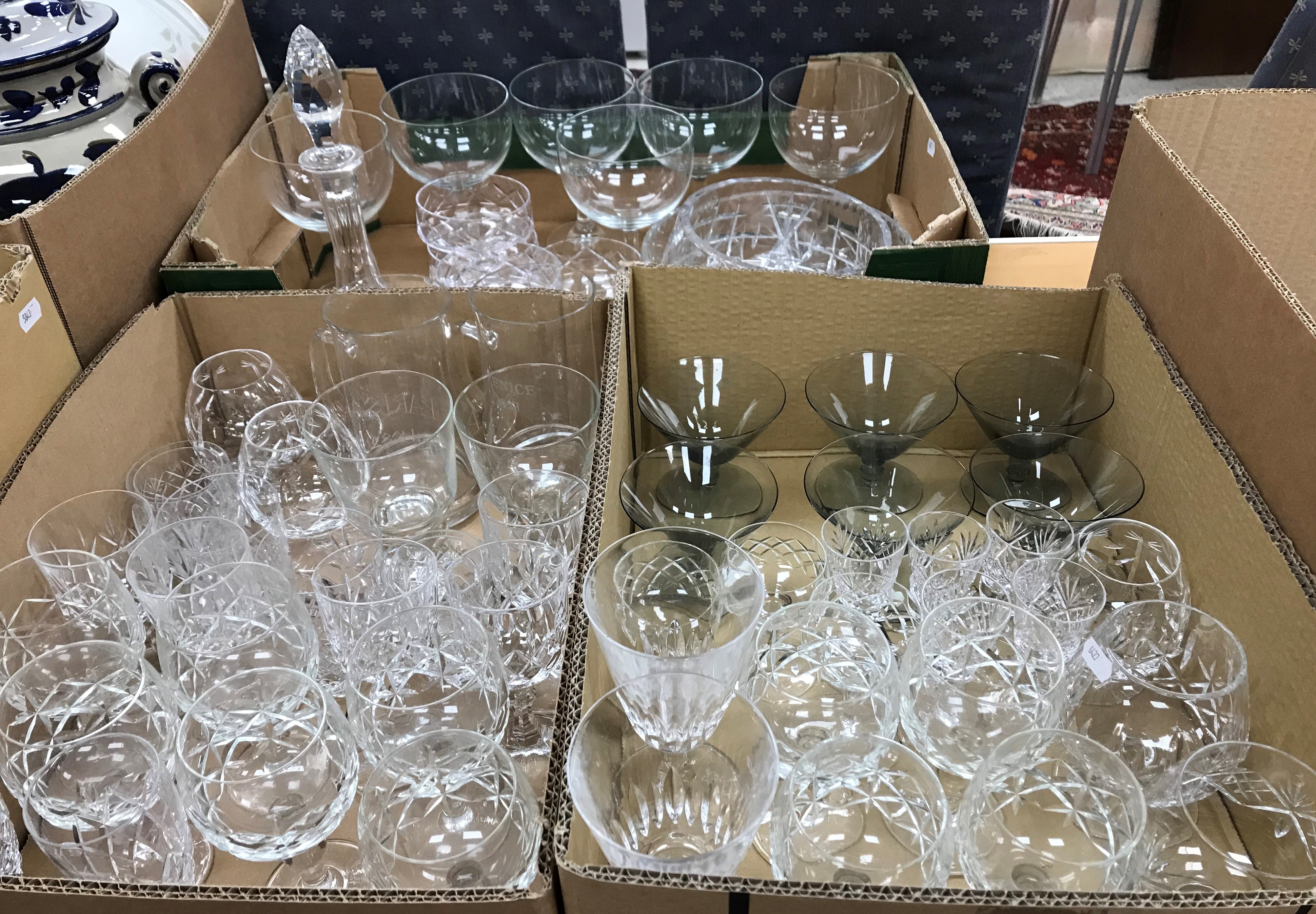 Four boxes of assorted glass to include various cut glass vases and bowls, assorted drinking ware, - Image 2 of 2