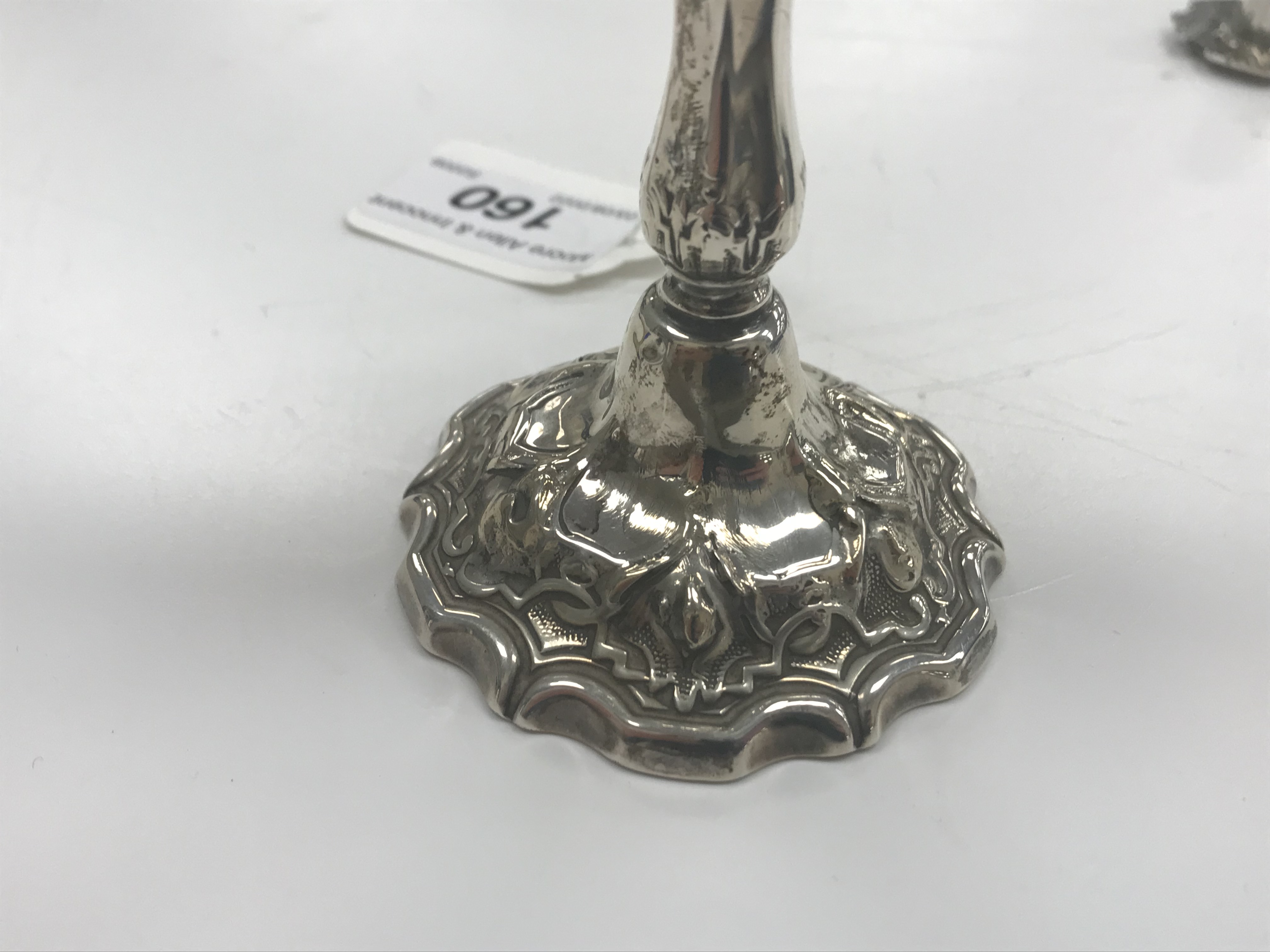 A Victorian silver chamberstick with acanthus leaf decoration and scrolling C handle, - Image 12 of 20