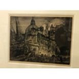 AFTER FRANK BRANGWYN (1867-1956) "Santa Maria" a study, copper etching on heavy cream woven paper,