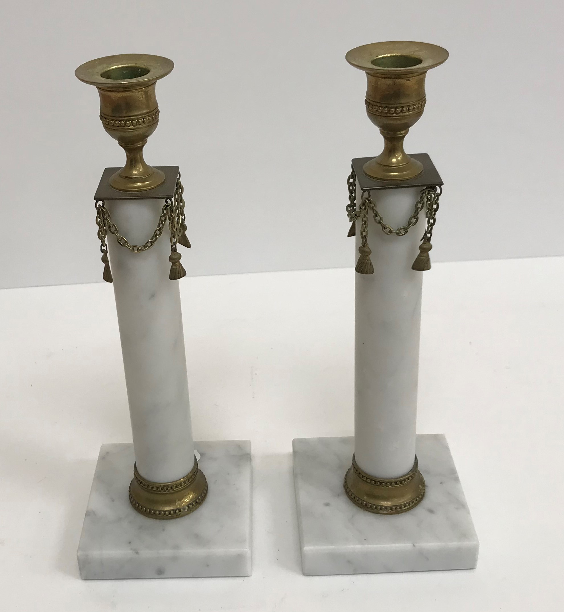 A collection of various candle holders including a Munka pewter four section candle stand, - Image 4 of 6