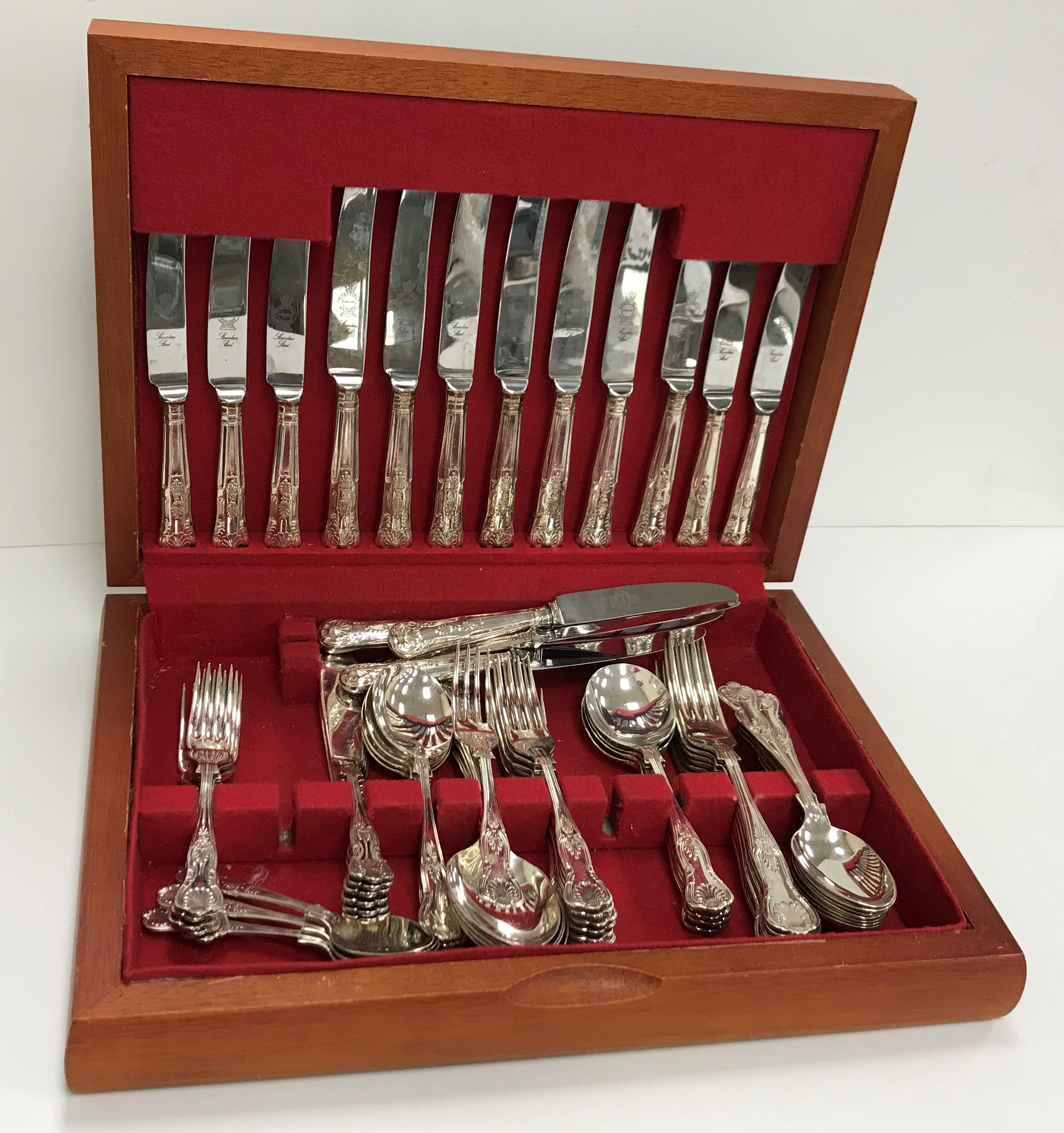 A part canteen of "King's" pattern silver plated cutlery,