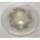 A Rene Lalique "Ondines" plate with opalescent figures, signed to base "R Lalique France", 27.
